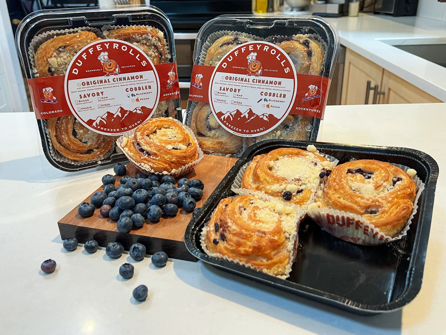 One Dozen Blueberry Cobbler Rolls